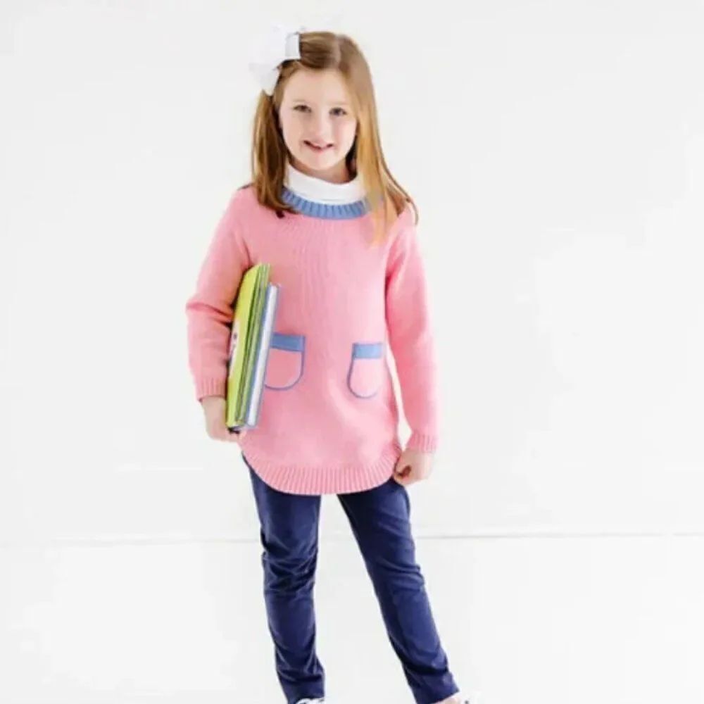 The Beaufort Bonnet Company Terrell Tunic Knit Sweater Hamptons Pink Size 4T